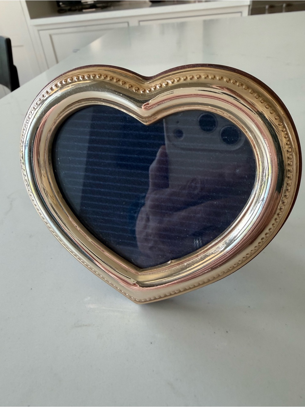 Heart-Shaped Gold Photo Frame
